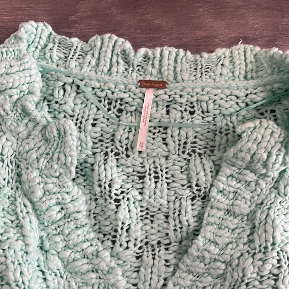 Free people good condition Mint Green Knit Sweater size XS - Picture 4 of 9